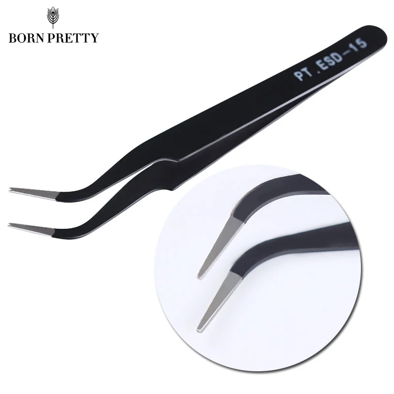 Rhinestone Picking Tool Eyelash Curved Tip Nippers Tweezer Curved Nail Tool Beauty Eye Makeup #848 High-low unclassified dresses