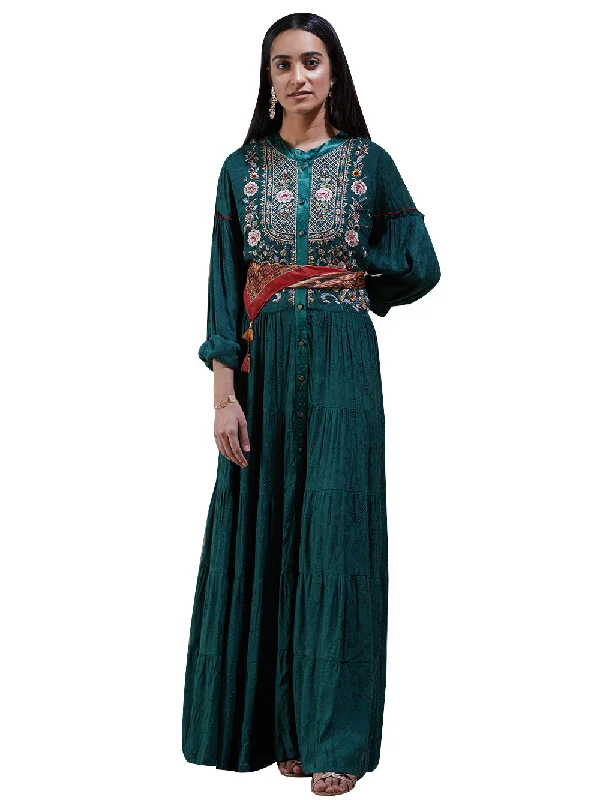 Ritu Kumar Green Embroidered Kurta Dress Polka dot unclassified dresses