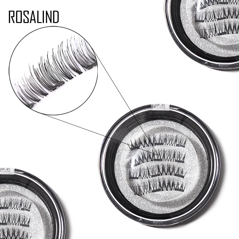 ROSALIND Professional Magnetic Eyelashes For Building False Lashes Natural No Glue 6D 4PCS Fake Eyelash Extension Easy Handle Unique unclassified dresses