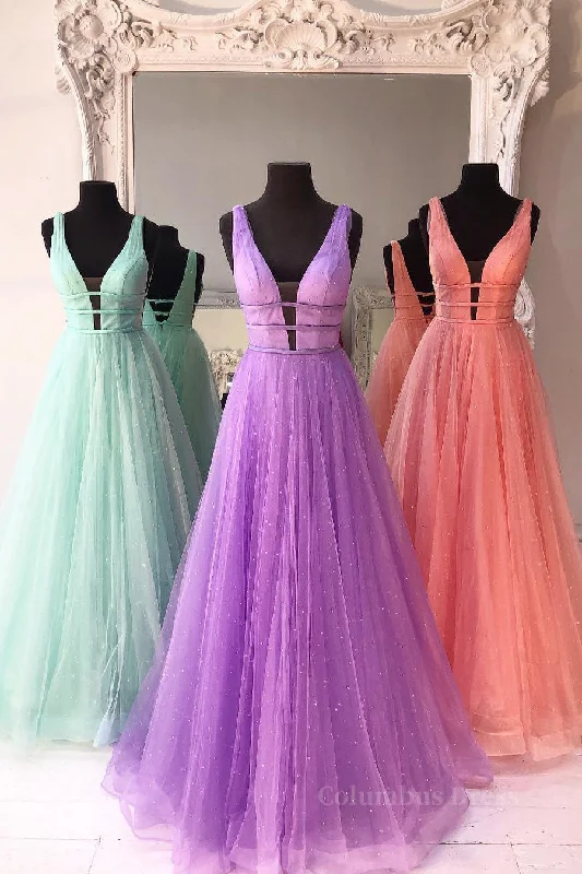 Sparkly A Line V Neck and V Back Corset Prom Dresses with Thin Belt, Corset Formal Graduation Evening Dresses outfit Halter unclassified dresses