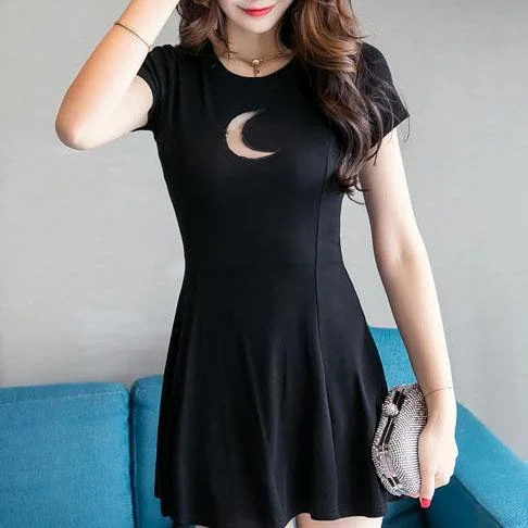 Dark Cut Out Moon Chest Dress SD02408 Beach unclassified dresses