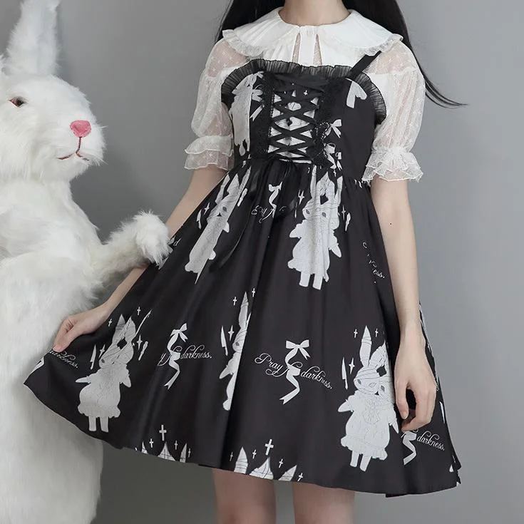 Twin Bunny Pray For Darkness Strap Dress SD02434 Chiffon unclassified dresses