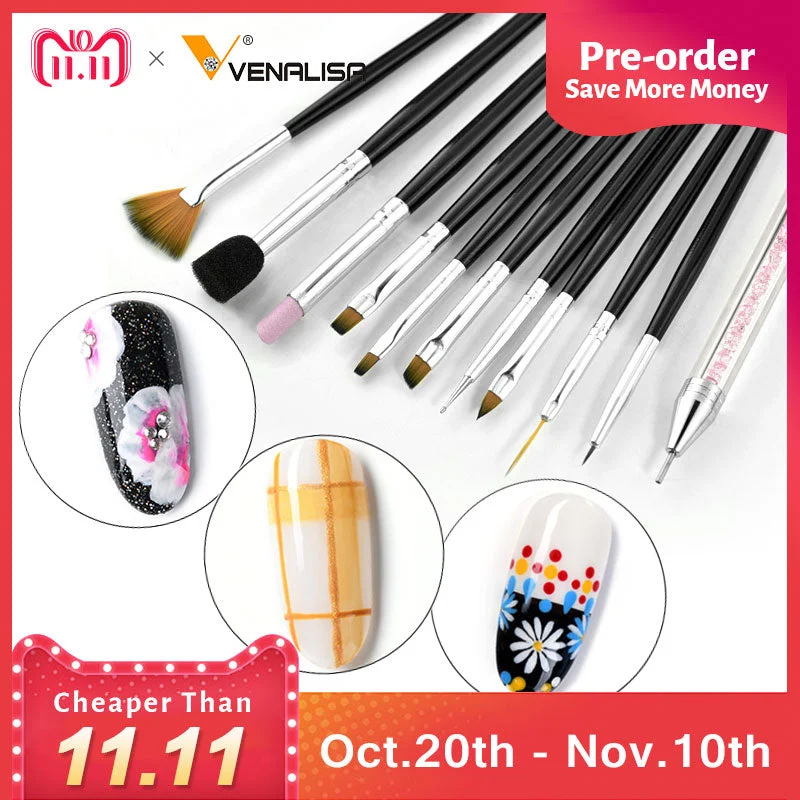 Venalisa factory Supply Professional Nail Art Learner Start Decoration Sticky Pen Diamond Stick Pen Nail Art Design Brush Kit Petite unclassified dresses