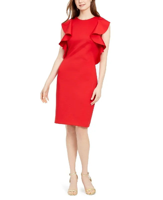 Vince Camuto Women's Ruffled Sheath Dress Red Size 2 A-line unclassified dresses