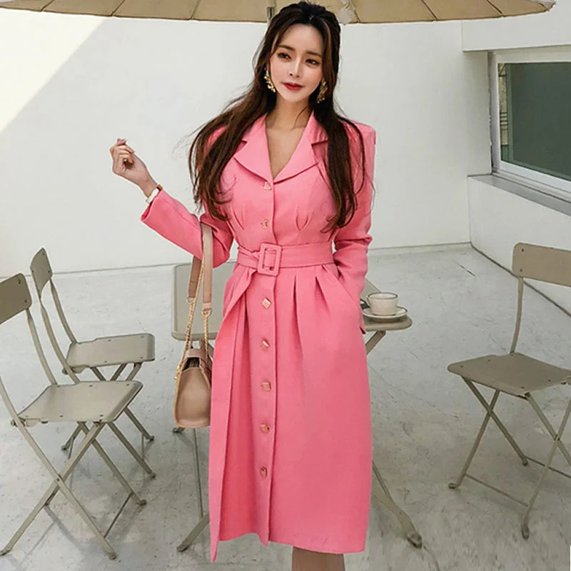 Women's Spring/Autumn Casual Loose Polyester Dress Striped unclassified dresses