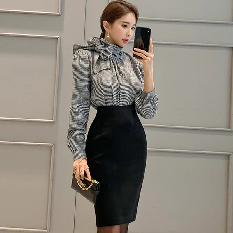 Women's Spring Polyester Puff-Sleeved Two-Piece Dress Sleeveless unclassified dresses