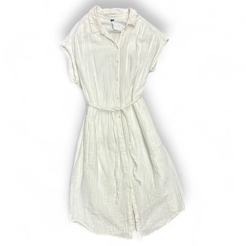 Dress Casual Maxi By Old Navy In White, Size: Xl Ruffle Long Maxi