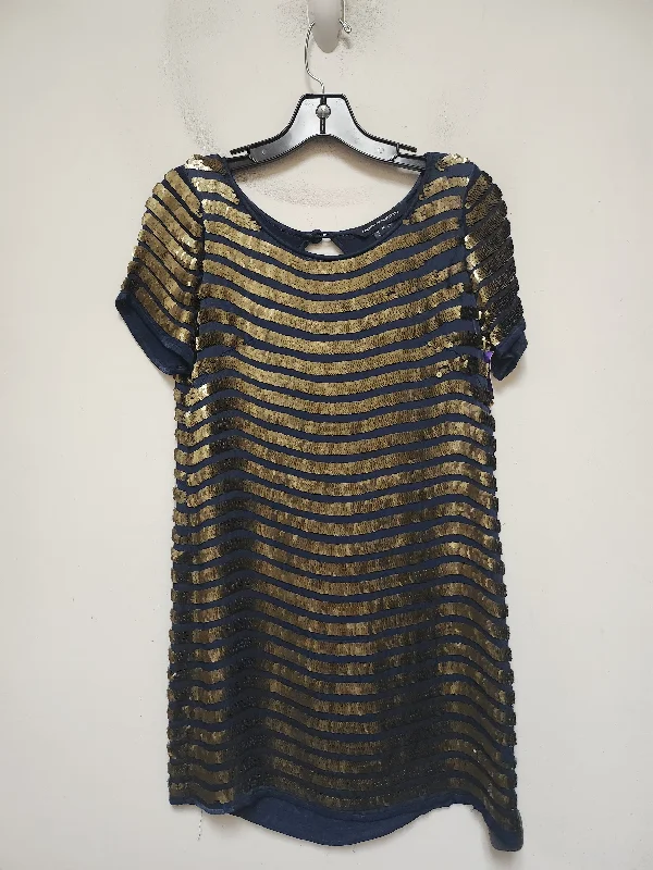 Dress Casual Short By French Connection In Blue & Gold, Size: S Vintage Mini Skirt