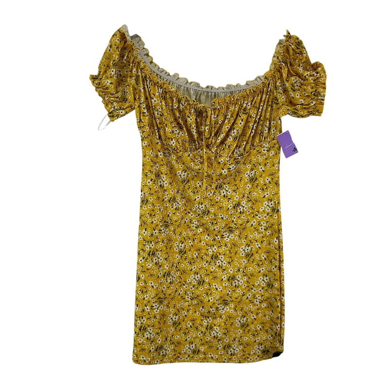 Dress Casual Short By Shein In Yellow, Size: Xl Mini Skirt Outfit