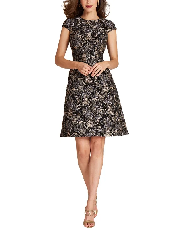 Teri Jon by Rickie Freeman Special Occasion Short Printed Dress Summer Skater Skirt