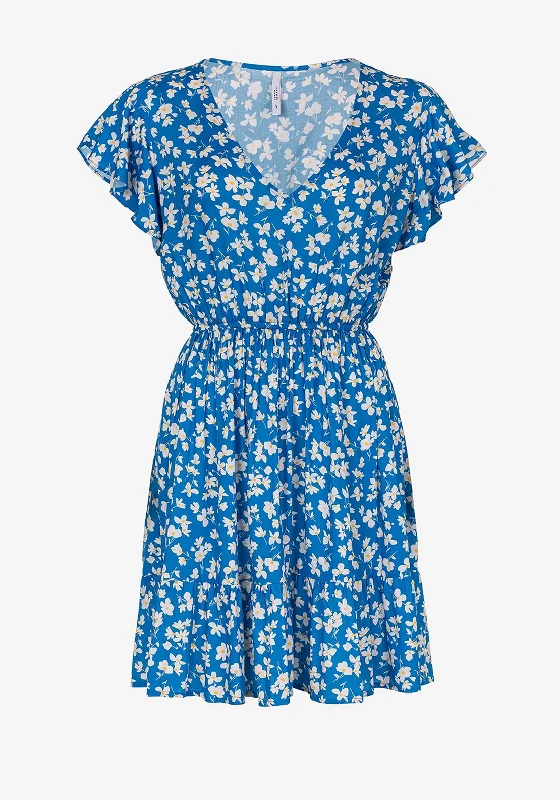 Tiffosi Carmecita Daisy Mini Dress, Blue Polka Dot Skirt