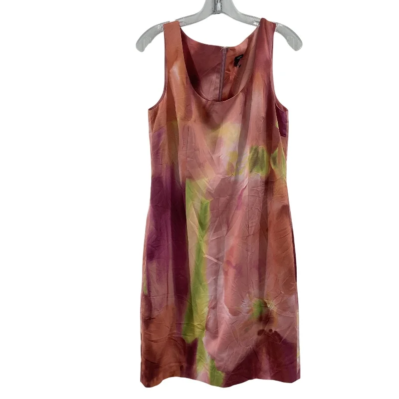 Ann Taylor Pink/Green Watercolor Sheath Tank Dress Size 6 Preowned Women's Basic Sleeveless Tank