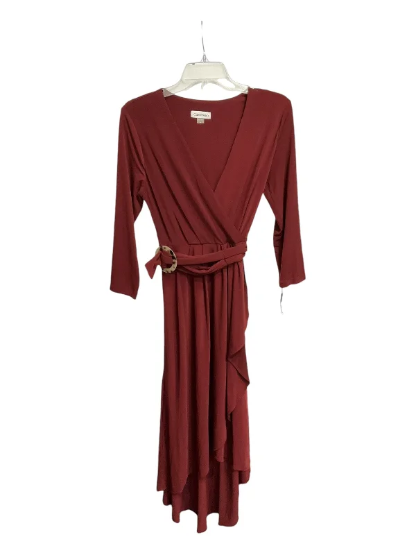 Dress Casual Maxi By Calvin Klein In Maroon, Size: 6 Boho Chic Maxi