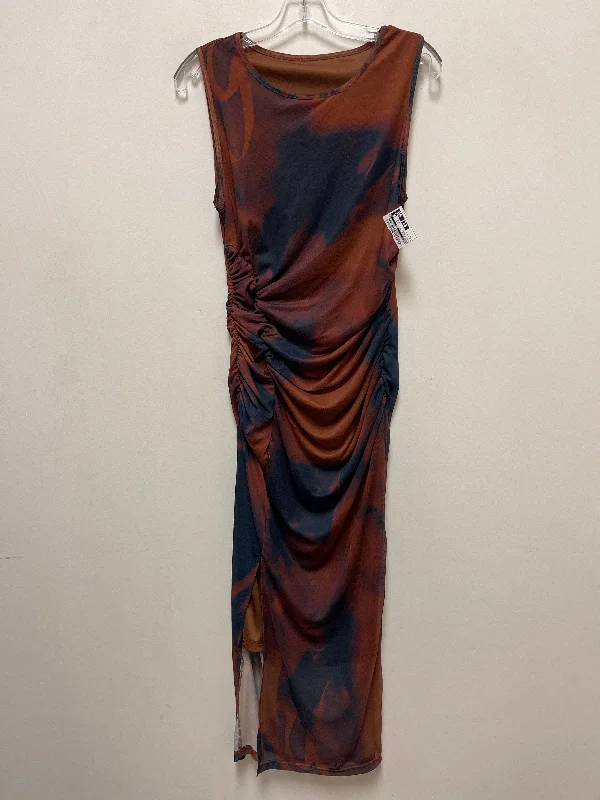 Dress Casual Maxi By Shein In Black & Brown, Size: L Silk Maxi Skirt