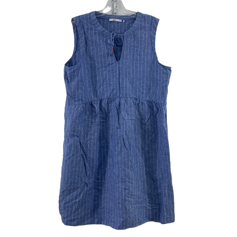 edc by Esprit Women's Blue Striped Linen A-Line Tank Dress Size 40 Soft Fabric Tank Dress