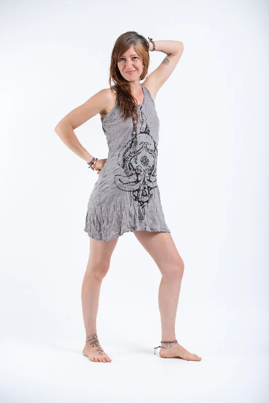 Womens Octopus Mandala Tank Dress in Gray Everyday Tank Dress