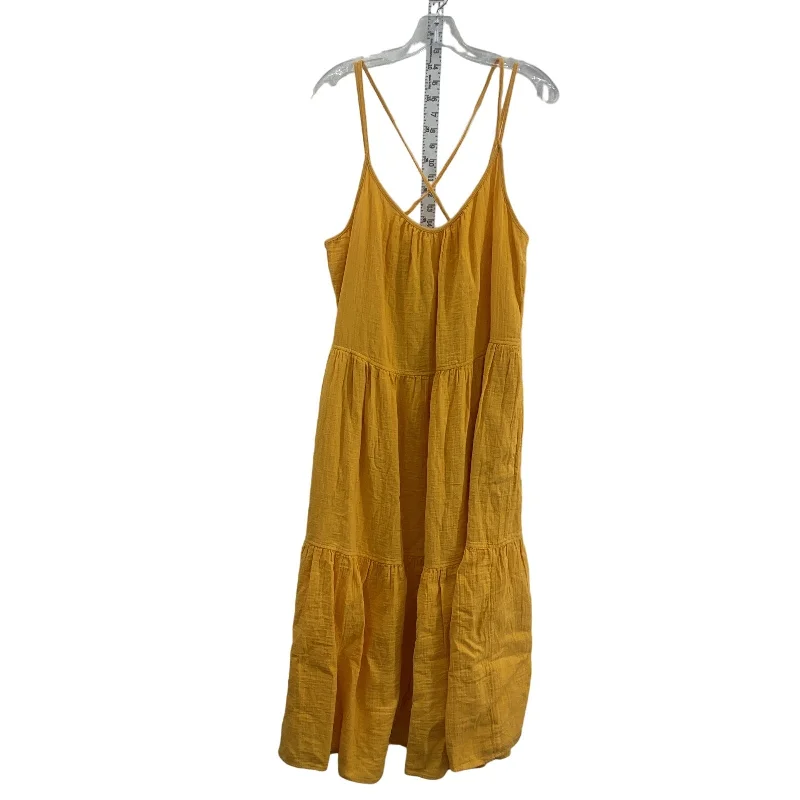 Women's Free Assembly Yellow Sleeveless Tiered Cotton Tank Dress XL NWT Chic Sleeveless Dress