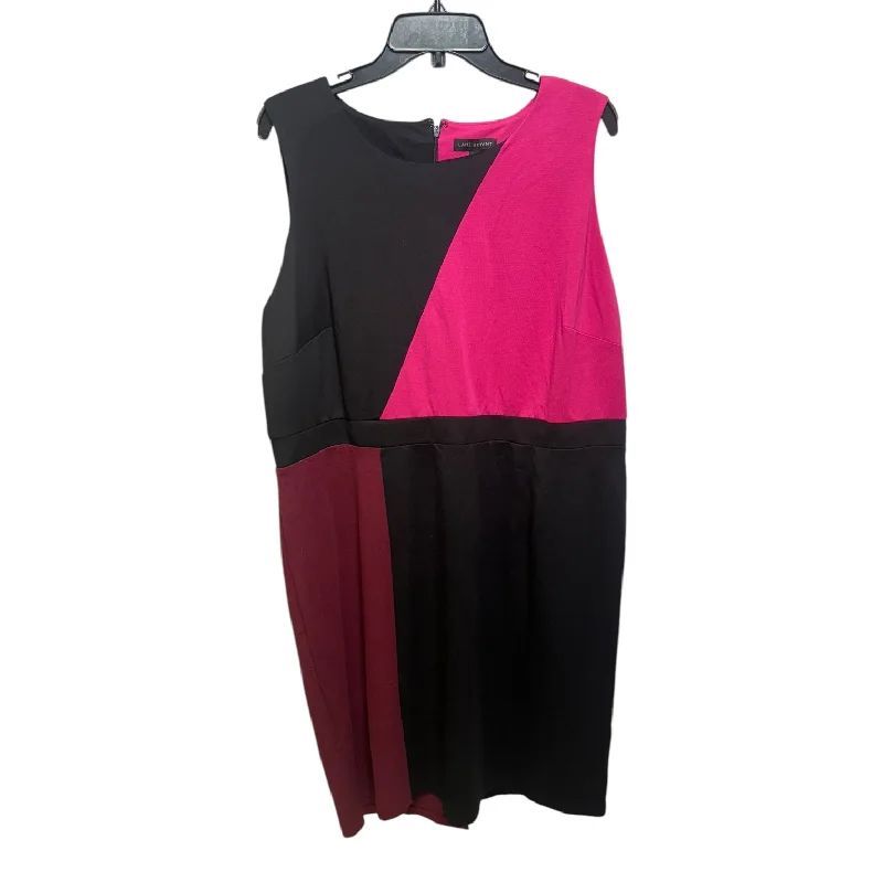 Colorblock Dress Casual Midi By Lane Bryant In Black & Pink, Size: 20 Wrap Midi Skirt