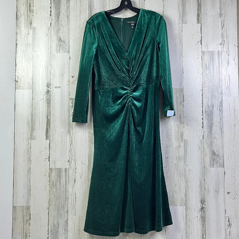 Dress Party Midi By Maggy London In Green, Size: L Button-front Midi Skirt