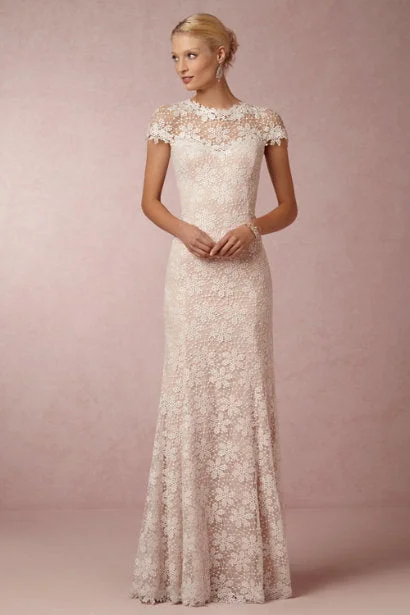 BHLDN Nova Lace Gown by Tadashi Shoji Ruffled Lace Gown